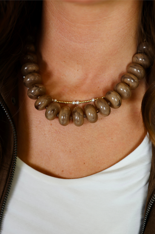 Keep It Easy Taupe Necklace