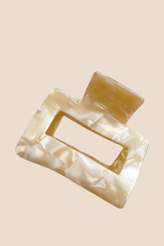 Classic Rectangle Beige Hair Clip