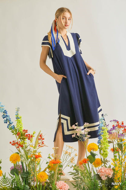 Read the Signs Navy Dress