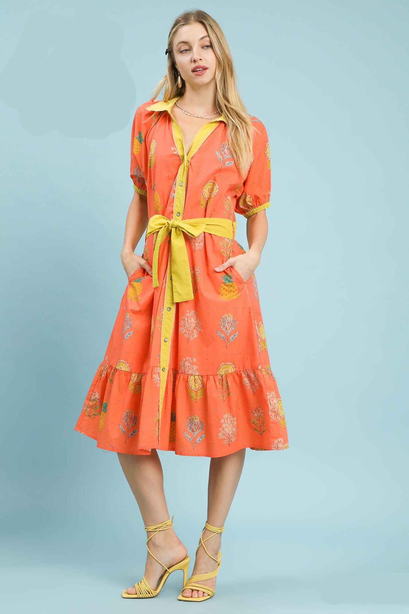 orange grove dress Reformation Mica Dress in Orange Grove