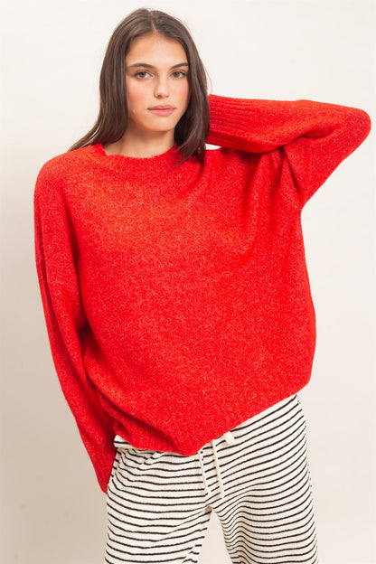 Easy Sunday Red Sweater