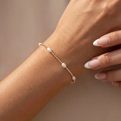 Piper 14K Gold Filled Pearl Beaded Bracelet