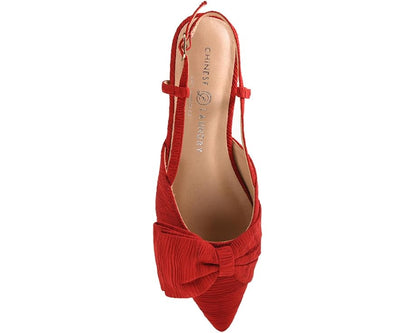 Harmony Bow Red Flat Shoes