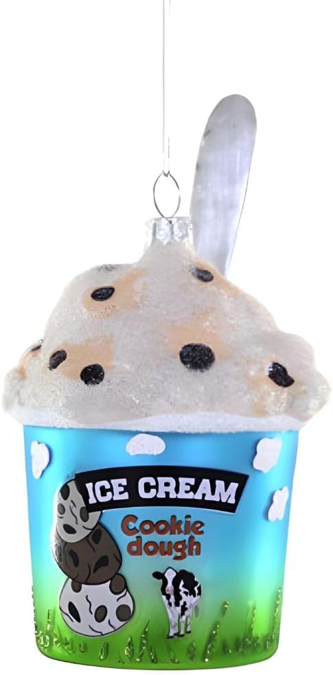 Chocolate Chip Cookie Dough Ice Cream Ornament