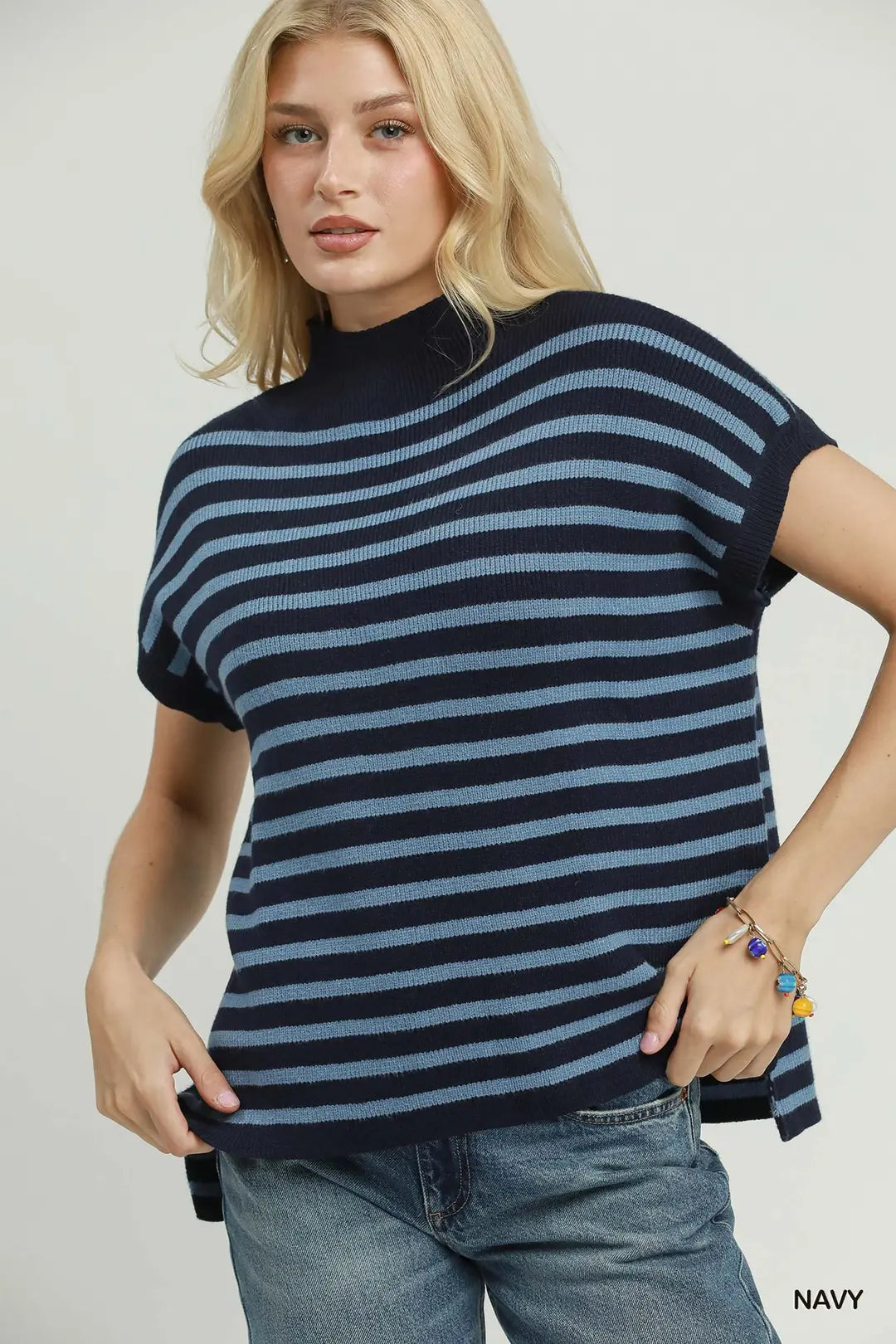 Simply Striped Top in Navy