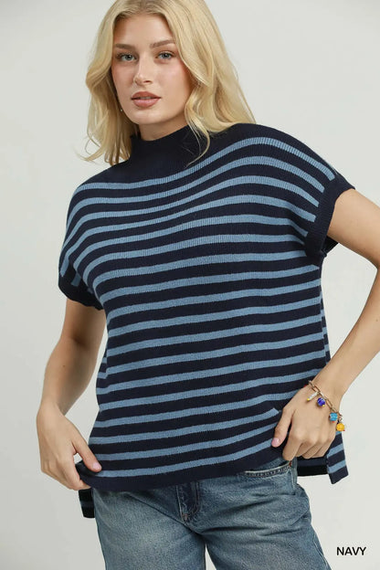 Simply Striped Top in Navy