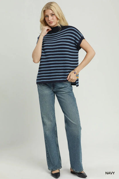 Simply Striped Top in Navy