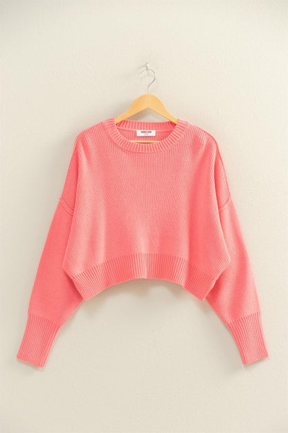 Keep Things Simple Pink Sweater