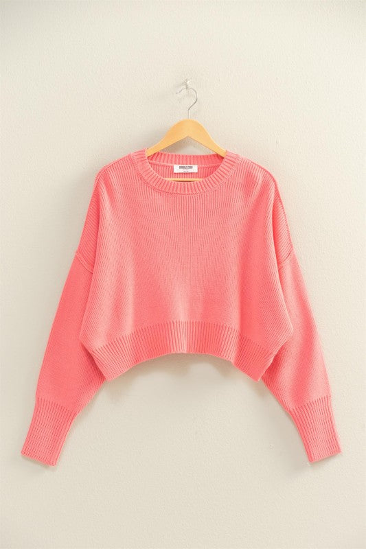 Keep Things Simple Pink Sweater