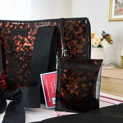 Mahjong Tortoiseshell Bow Jelly Tote Set