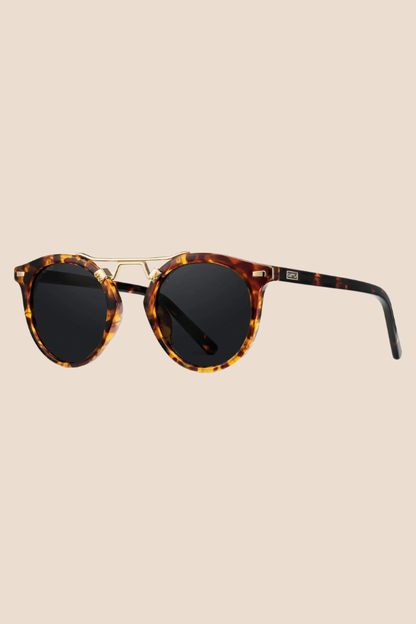 Skyler Tortoise Frame Black Lens Polarized Sunglasses