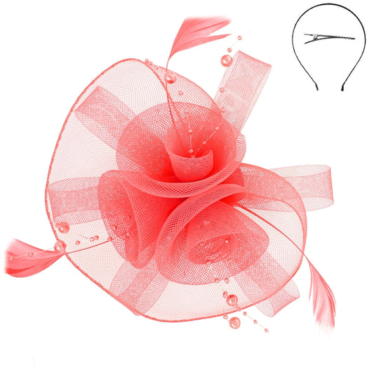 Magnolia Muse Coral Fascinator