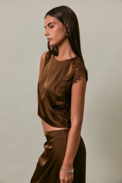 Steal the Show Brown Top