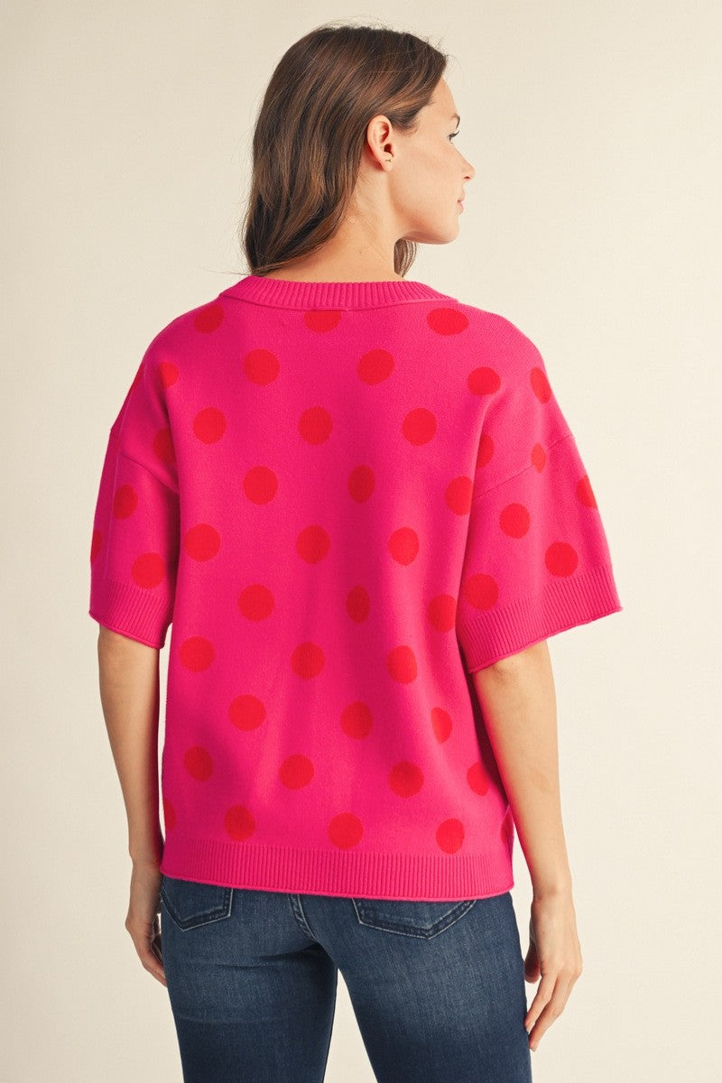 A Spot of Style Pink Sweater Top
