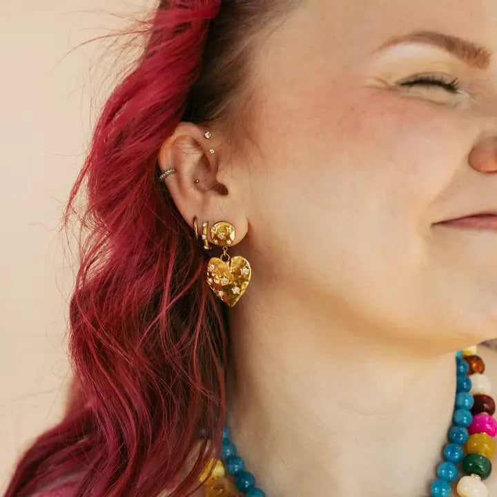 Shining Star Heart Earrings