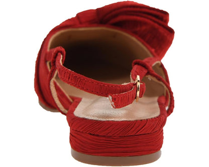 Harmony Bow Red Flat Shoes