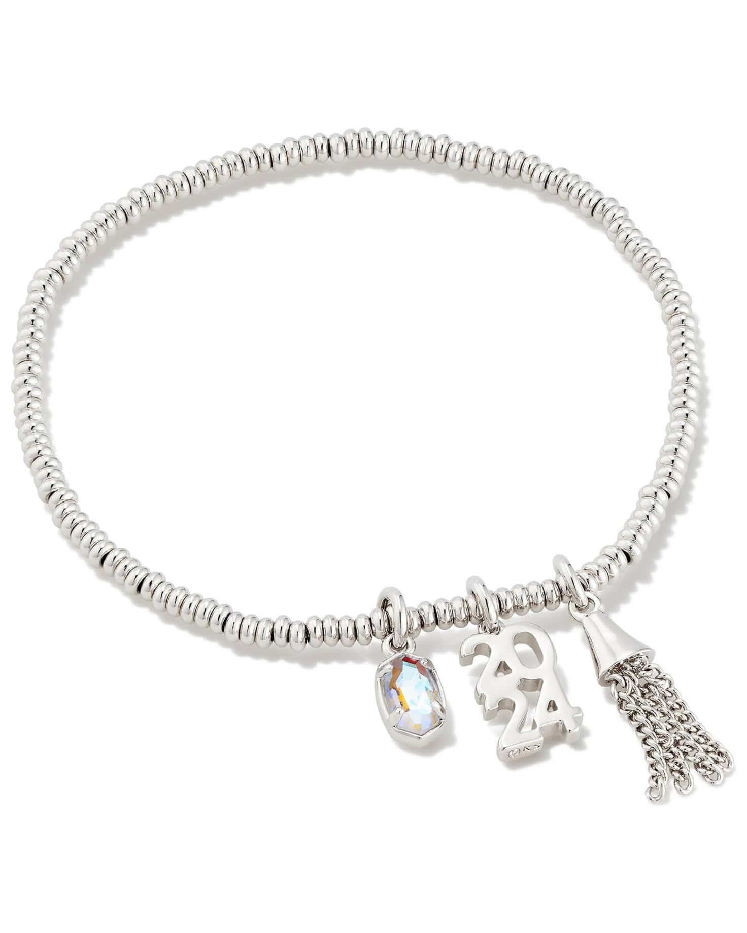 2024 Graduation Stretch Bracelet In Silver Dichroic Glass Ribbon Chix   61TbRcMdJwL. AC SR1472 1840 