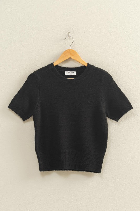 Become Best Friends Black Sweater Top