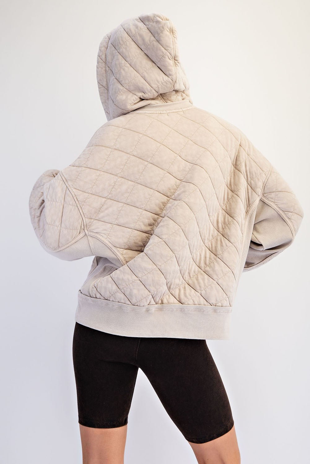 Small Town Story Beige Half Zip Top