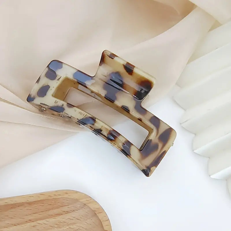 Leopard Taupe Tortoise Hair Clip