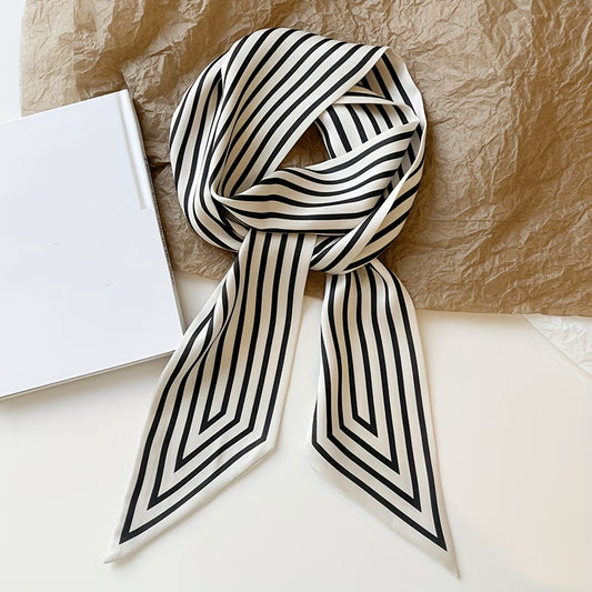 Finding the Edge White Satin Scarf
