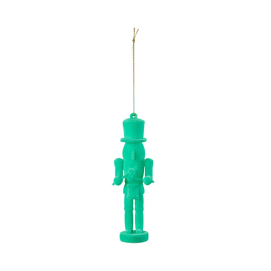 Flocked Toy Soldier Mint Ornament