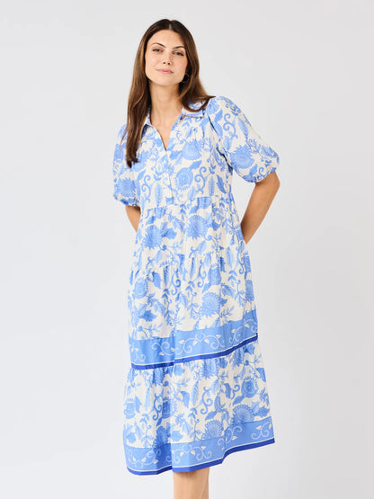 Eloise Porcelain Vines Blue Dress