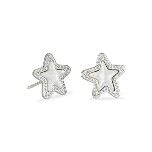 Jae Star Silver Stud Earrings In Ivory Mother of Pearl