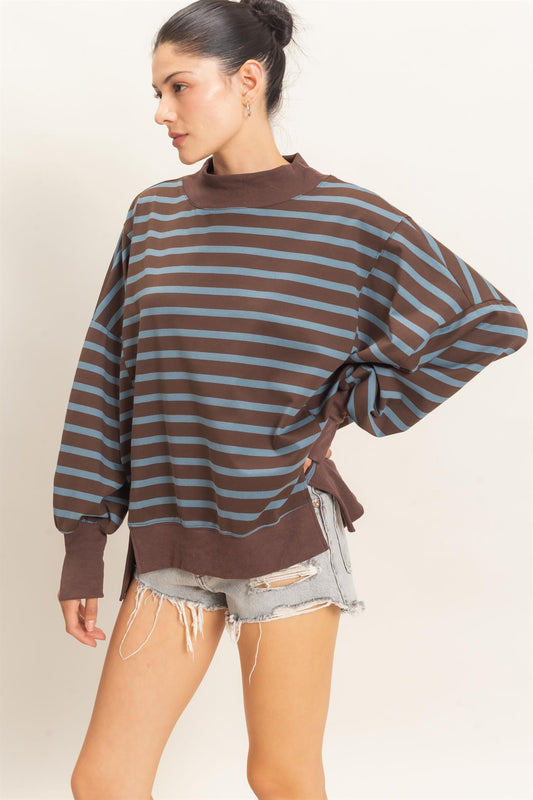 Let It Be Easy Blue/Brown Sweatshirt