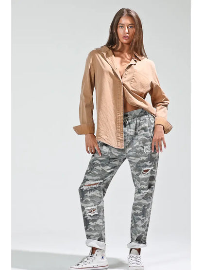 Washed Out Camel Top