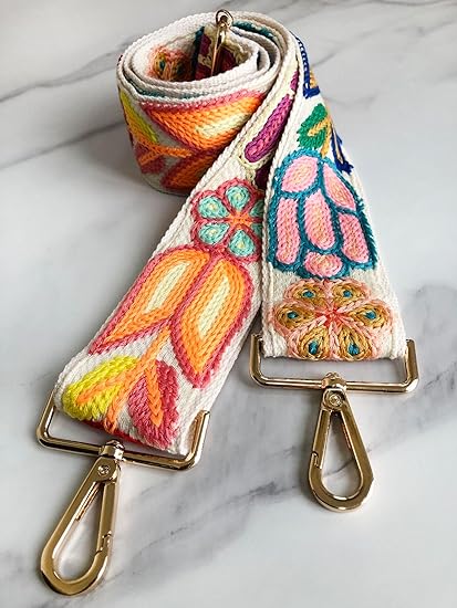 Lush Garden Floral Guitar Purse Strap