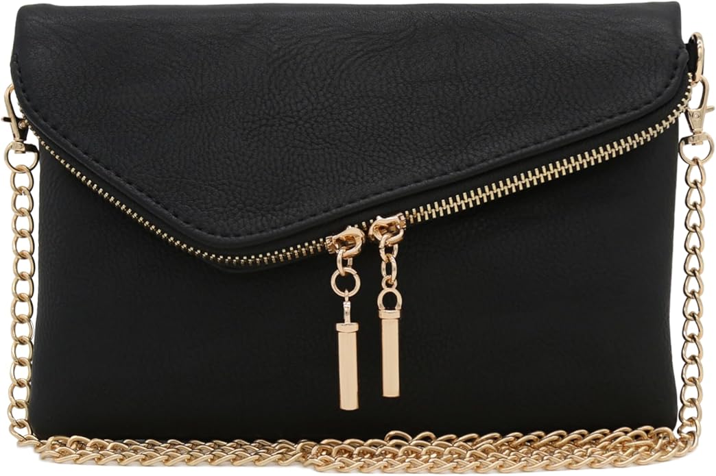 Streak of Destiny Black Clutch Crossbody Bag