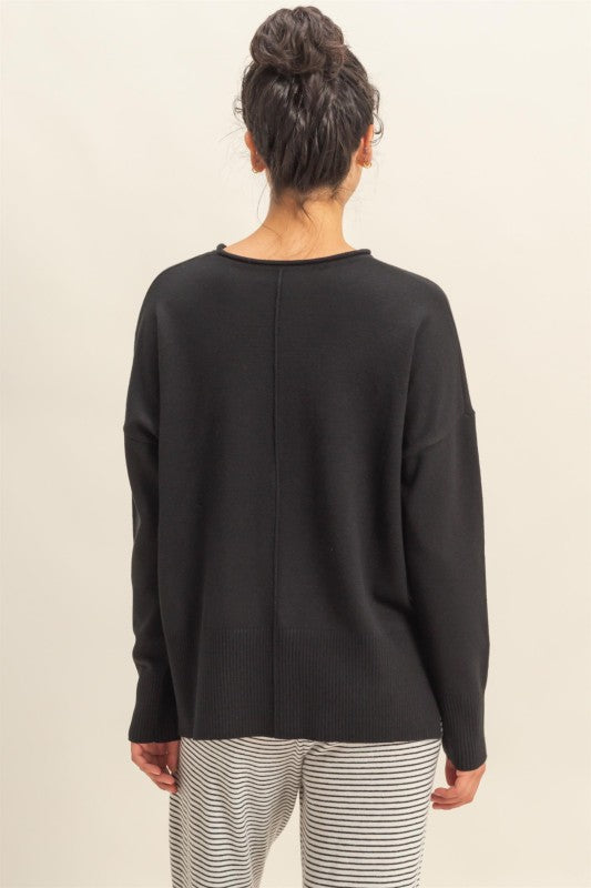 I Need to Know Black Sweater