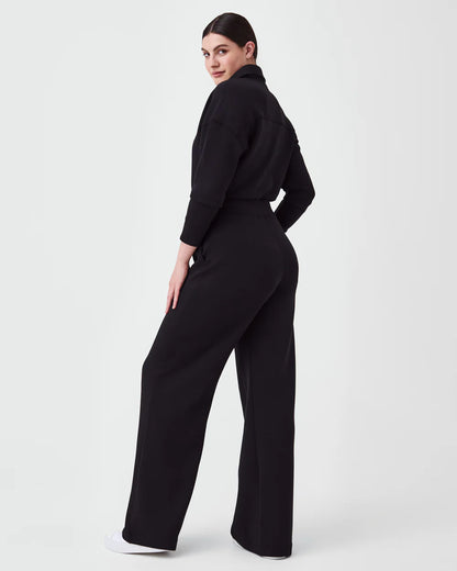 AirEssentials Long Sleeve Very Black Wide Leg Jumpsuit