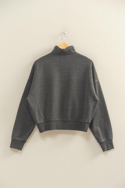 There For It Black Half Zip Sweatshirt