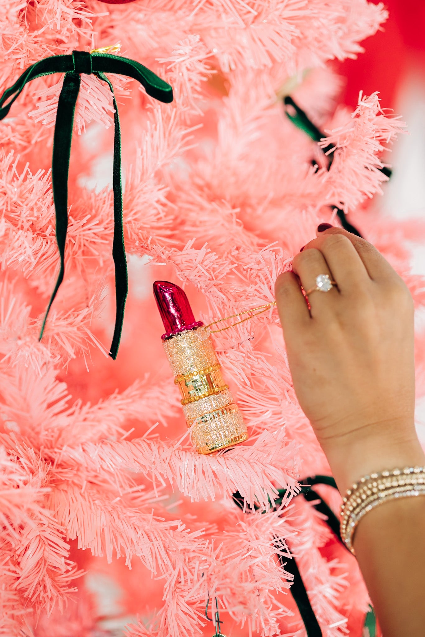 Lux Lipstick Pink Ornament