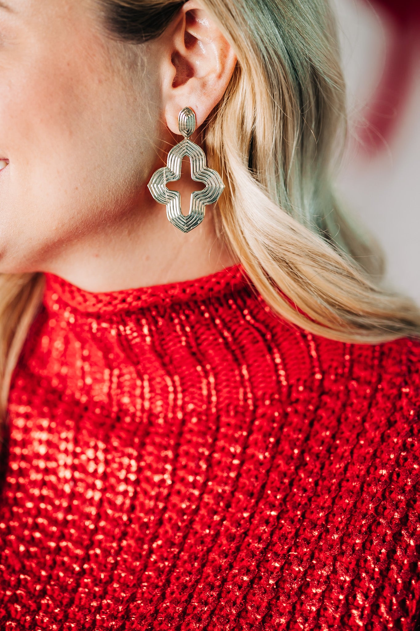 Abbie Metal Statement Earrings in Gold