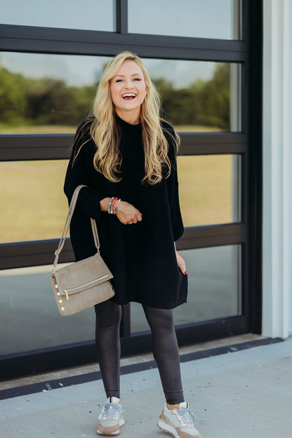 Boho Black Tunic Top