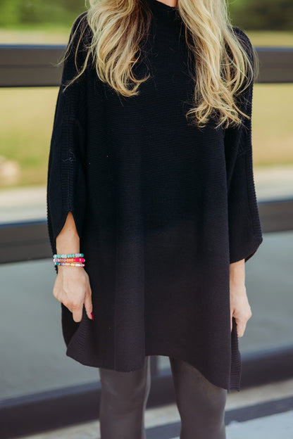 Boho Black Tunic Top