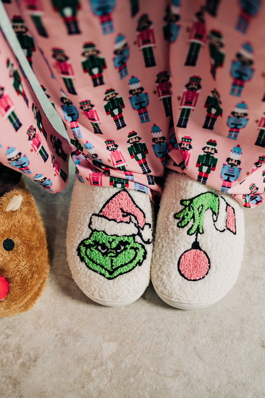 Grinch White Slippers