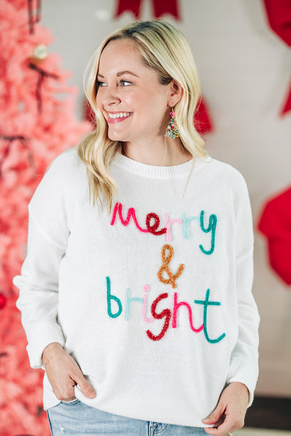 Merry & Bright White Sweater