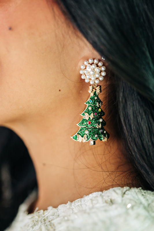 Mistletoe Magic Green Earrings