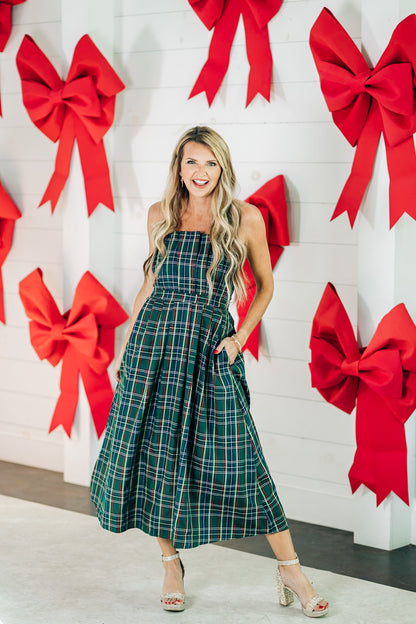 Elegant Christmas Green Dress