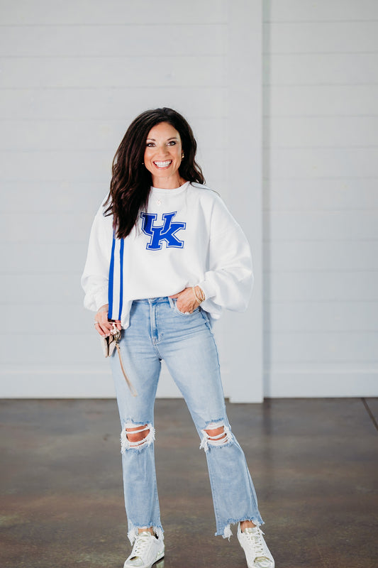 Kentucky "Script Sweeper" White Sweatshirt