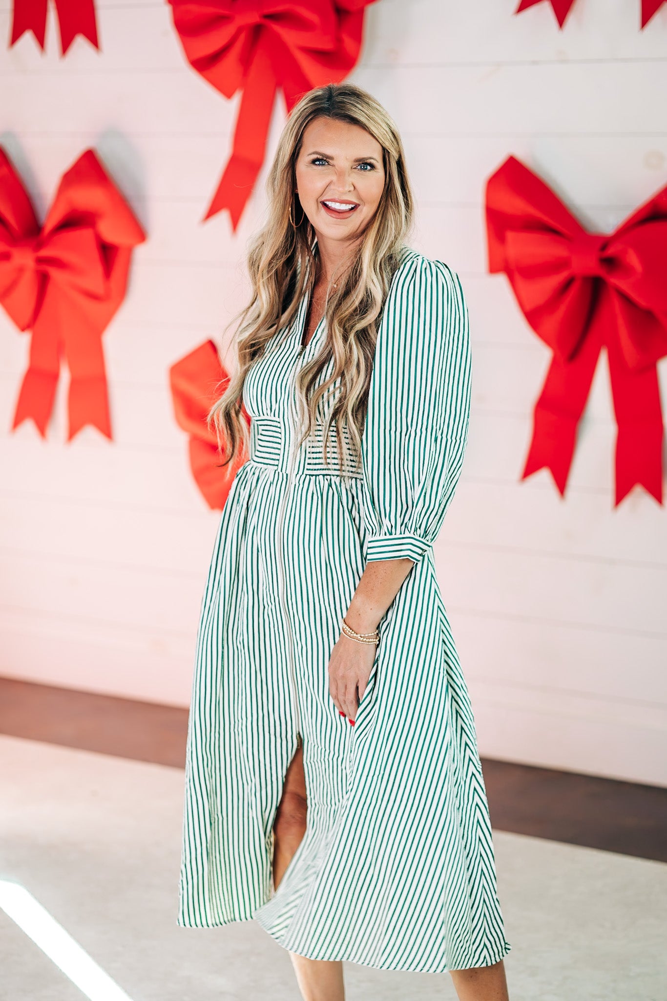 Much to Do Green Midi Dress