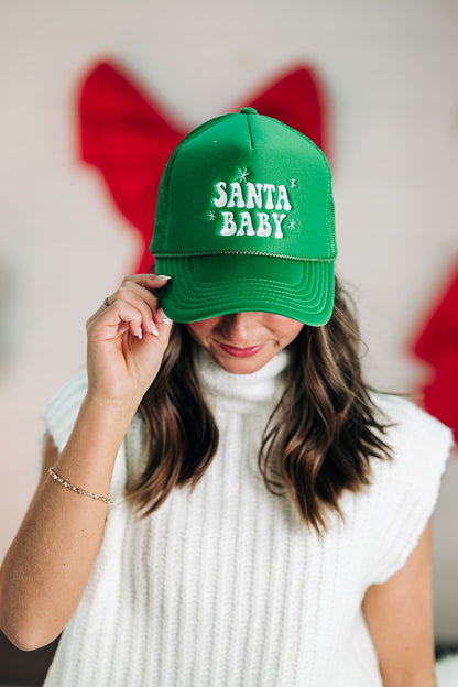 Santa Baby Green Foam Cap