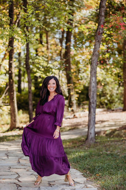 The Treasures Of Life Plum Maxi Dress