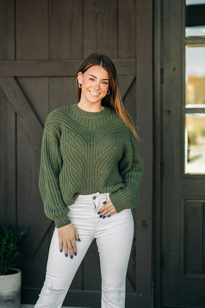 Living Right Olive Sweater