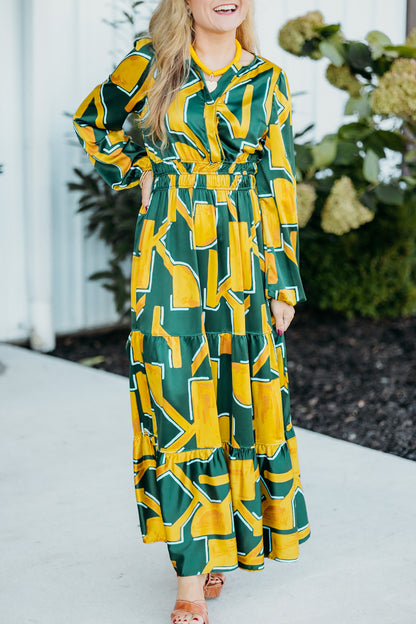 Feeling Loved Green/Mustard Maxi Dress