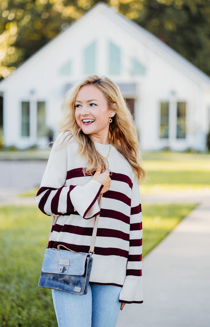 Magda White Beach/Ox Sweater